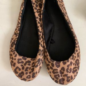 Leopard print slip on sandals